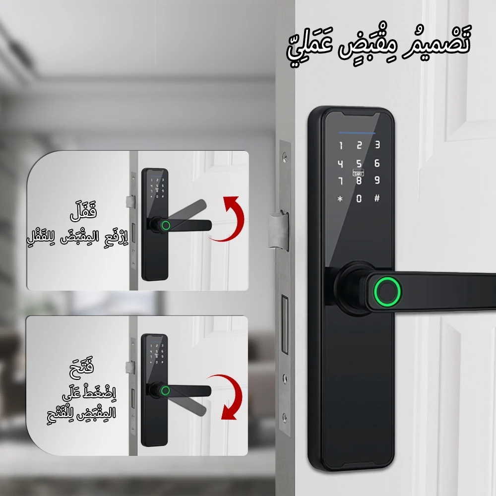 New Tuya Wifi Digital Electronic Smart Door Lock Biometric Fingerprint Smart Home Card Password Key Remote Unlock