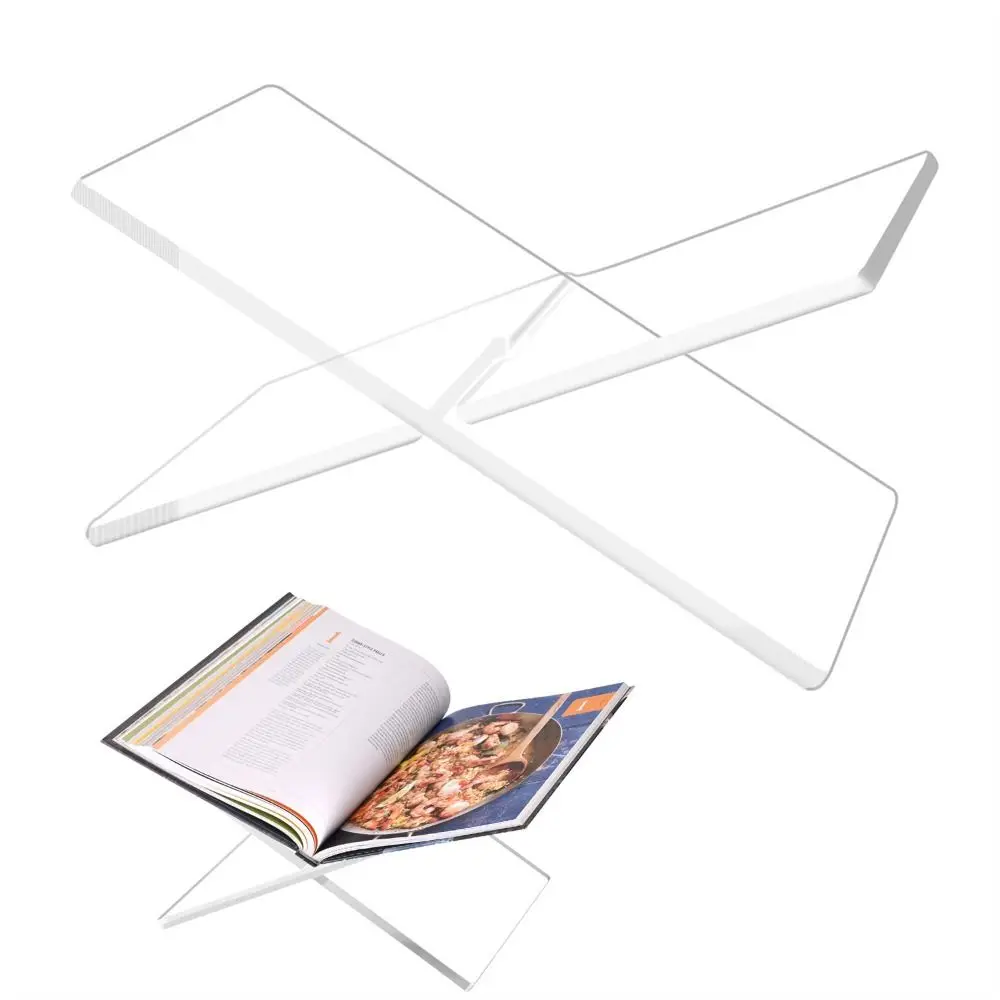 New Transparency Acrylic Book Stand Minimalist Ergonomic Recipe Holder Large Size Geometric Design Book Display Stand Reading
