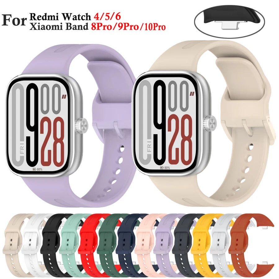 Silikonarmband für Redmi Watch 4 5 6 Smartwatch Armband für Xiaomi Mi Band 8/9/10 Pro Armband Uhrenarmband Zubehör