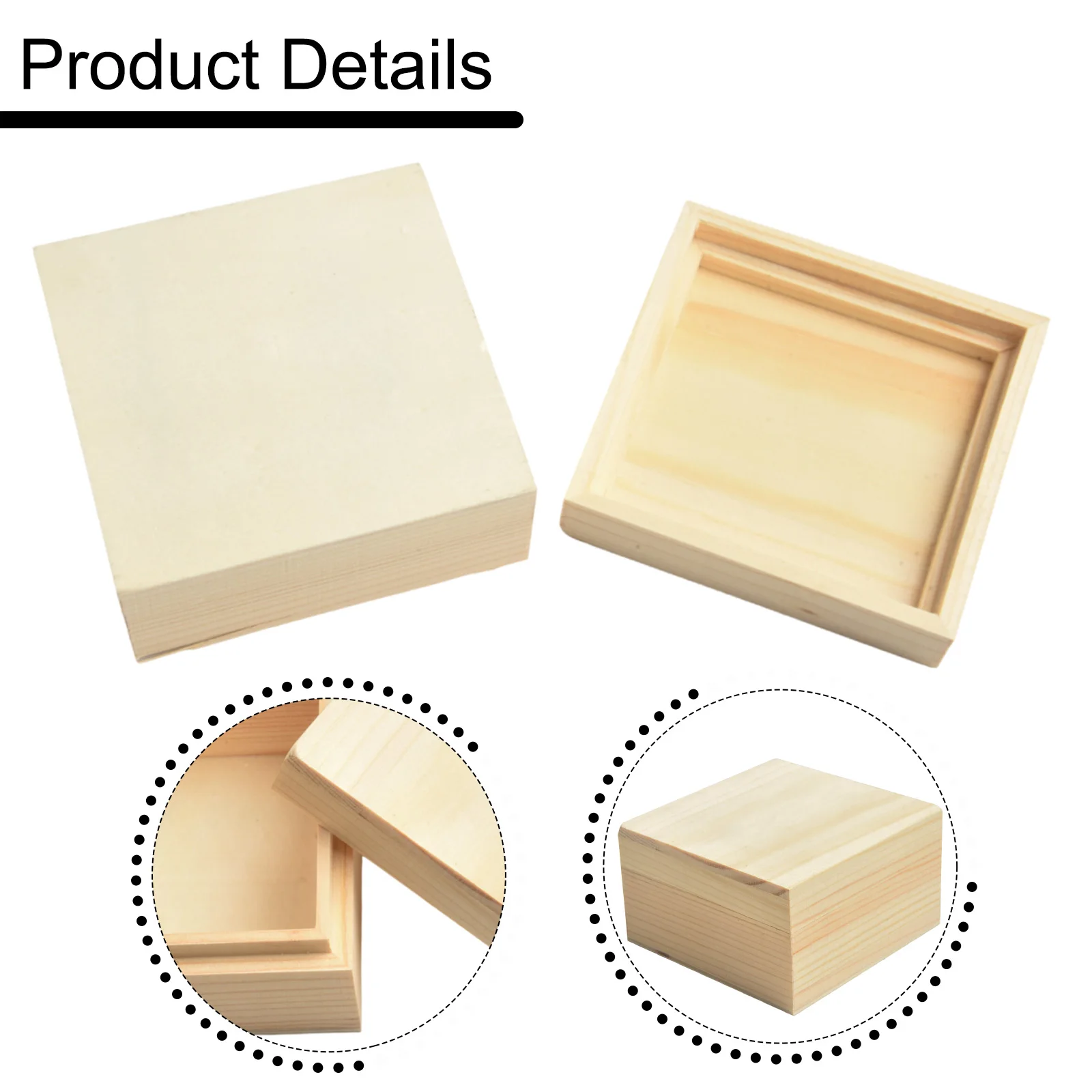 1 Pc  Wooden Box  Pine Upper And Lower Lid  Storage Box Jewelry  Collection Box  Wood Handmade  Craft Home  Case Box