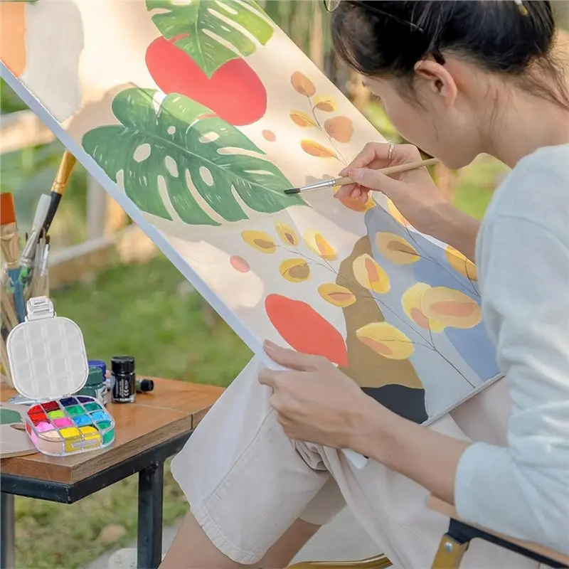 Airtight Paint Storage Box With Lid For Watercolor- Portable 16-Cell Palette Container