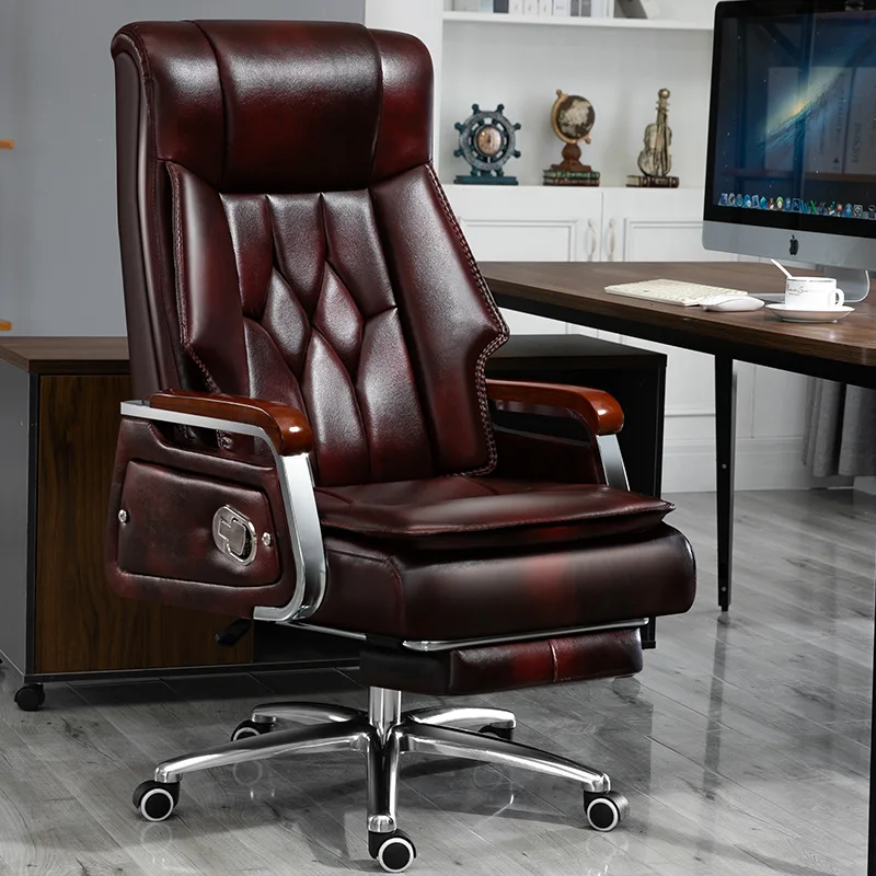 Reclining Massage Ergonomic Office Chair High Back Leather boss Office Swivel Desk Chair with Caster Wheel