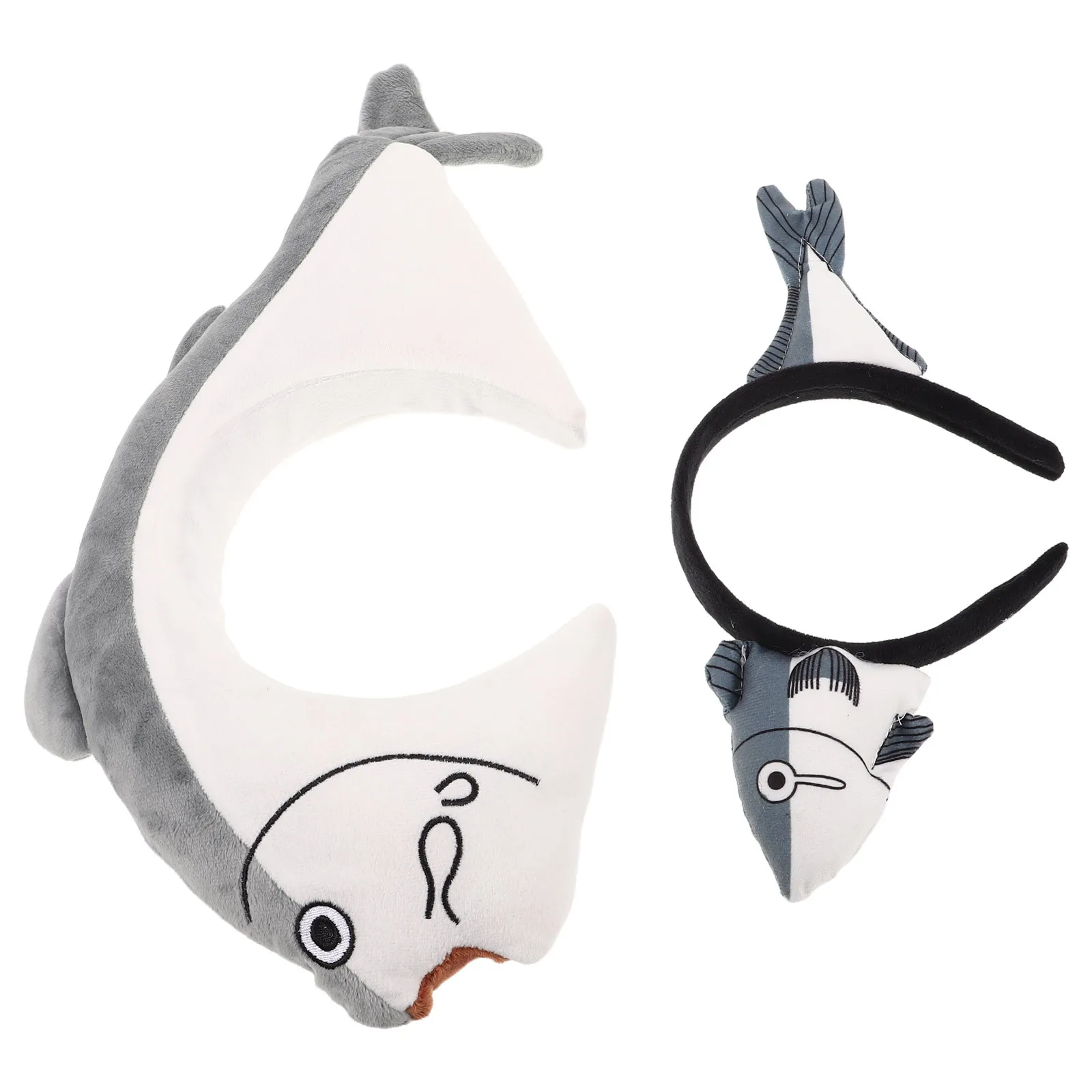 

2pcs Salted Fish Headband Funny Cartoon Sea Animal Hair Hoop For Costume Party Cosplay Halloween Spa Accessory Lightweight