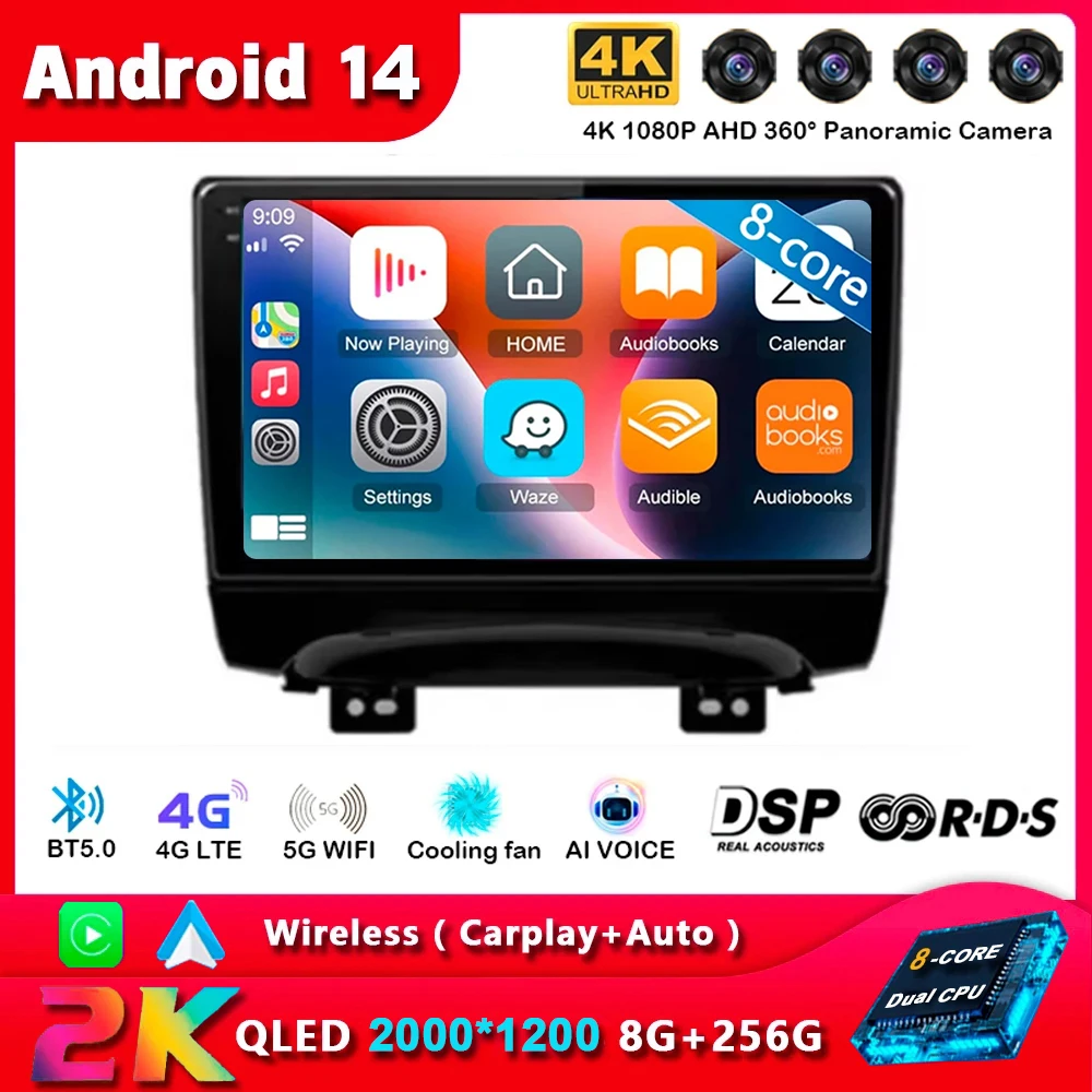 Android 14 Carplay Auto WIFI+4G For JAC Refine S3 2013 2014 2015 2016 Car Radio GPS Multimedia Player Stereo Head Unit 2din DSP