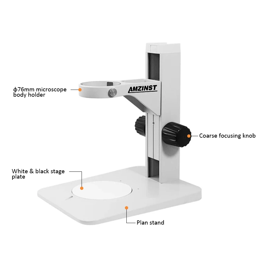 Stable R1 Microscope Track Stand with Rectangle Base & 76mm Coarse Focus