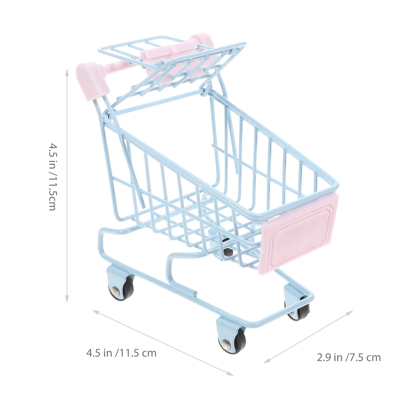 Miniatuur winkelwagentje Kleine bureauopslag voor kinderen, volwassenen, Valentijnsdag kerstcadeau, supermarkttrolley speelset, fantasiespel