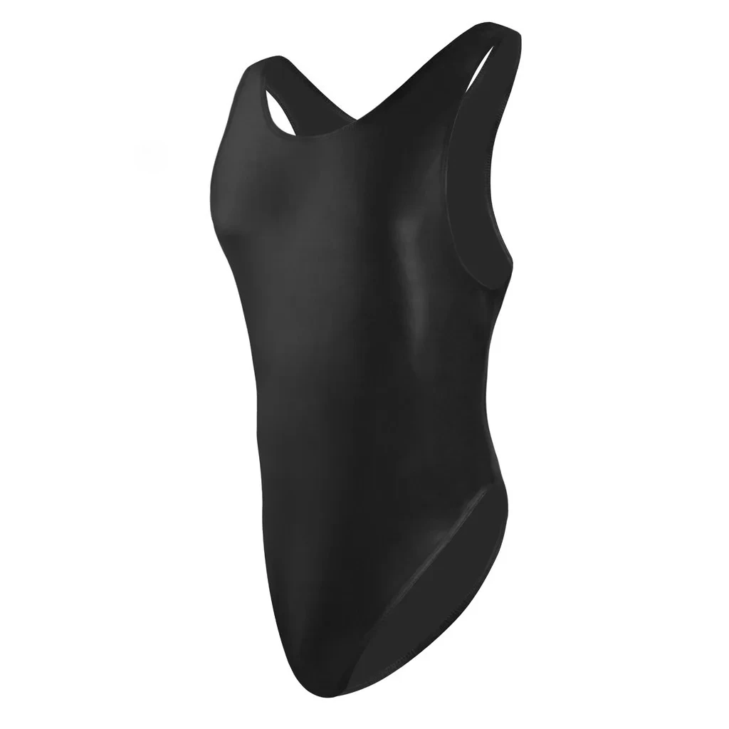

Sexy Men's Ice Silk Undershirts Leotard Seamless Slip Homme Bodysuits Exotic See Through Sissy Lingerie Jumpsuits Gay Underwear
