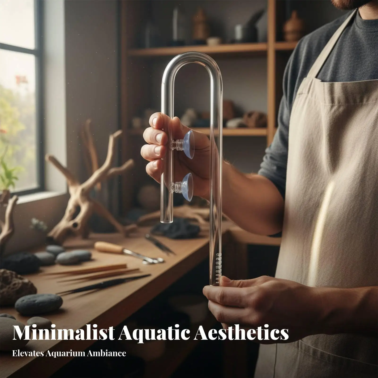 Sleek Aquatic Inflow Crystal Glass Lily Pipe Strainer Aquarium Water Inlet for Nano and Large Aquariums
