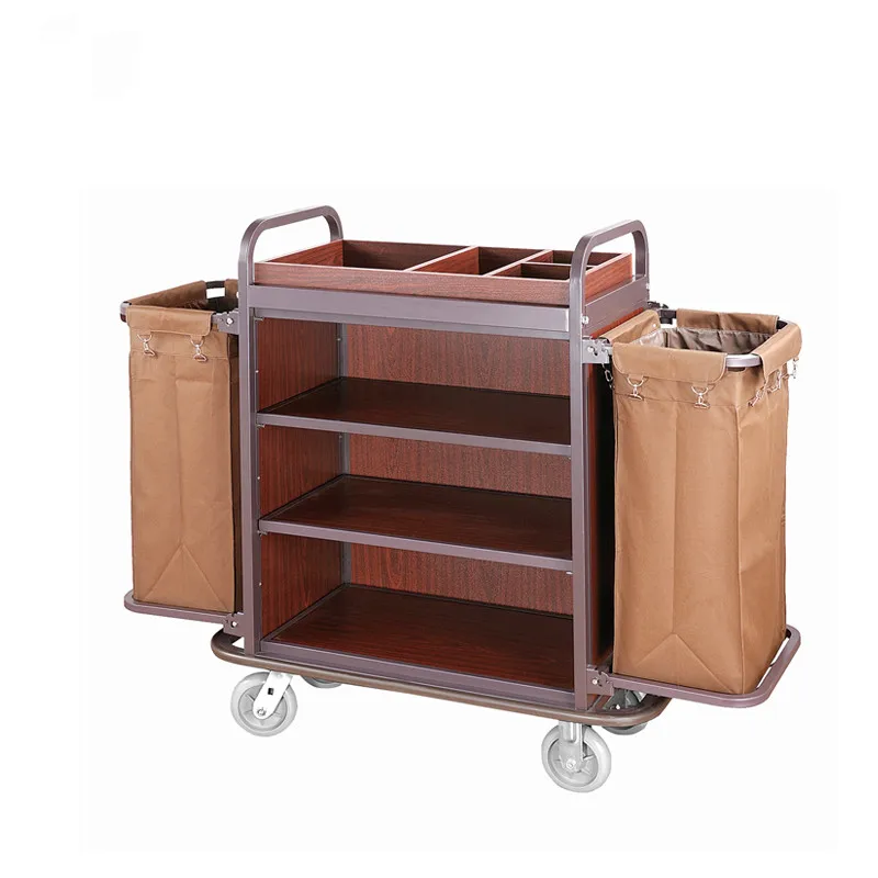 Hotel Cleaning Equipment Housekeeping Trolley Cart Room Service Cart Rolling Storage Organizer For Hotel Janitorial Service