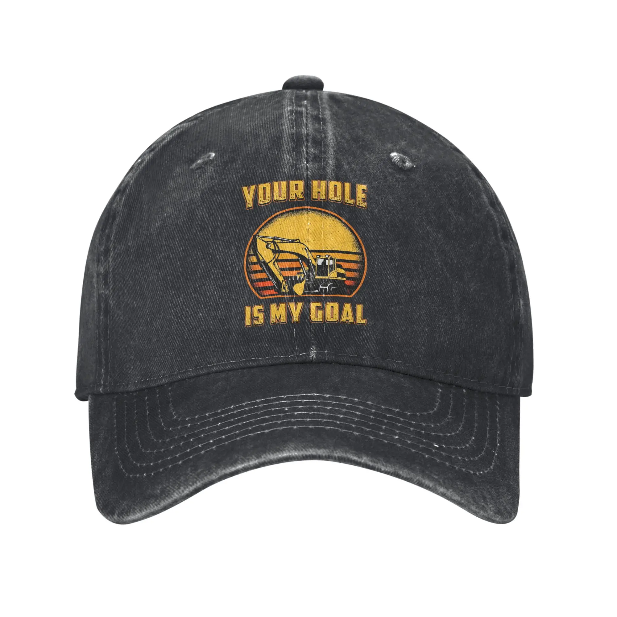 Vintage Bagger Your Hole Is My Goal Worker Baseball Caps Männer Frauen Denim Washed Sun Cap Outdoor Sommer verstellbare Hüte Cap