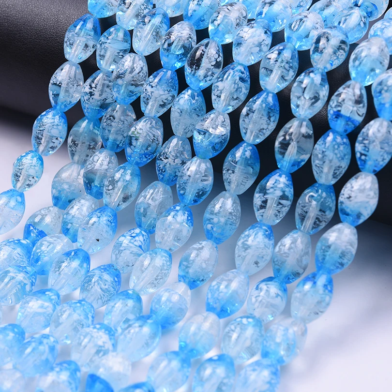 

10/20/30Pcs Gradient Color Elliptical Crack Simple Beads/Loose Spacer For DIY Bracelet Jewelry Making Craft Accessories Supplies