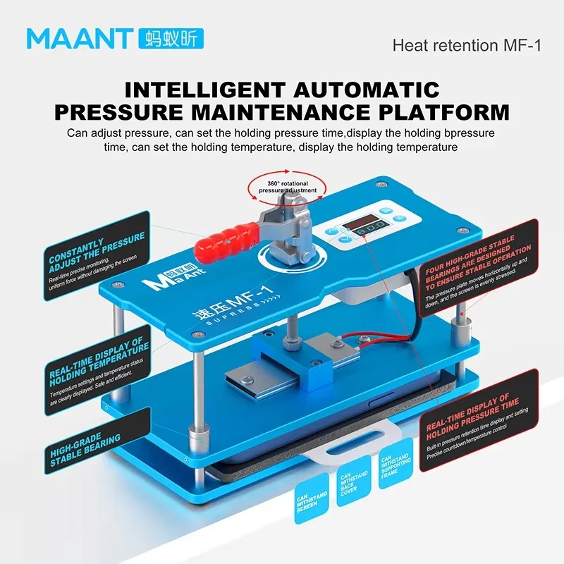 MaAnt MF-1 Automatic Pressure Maintenance Platform 50-120°C Temperature Control for Phone Frame Back Cover Hot Press Repair Tool