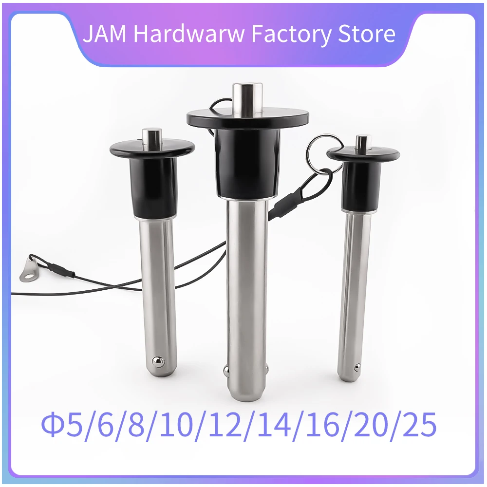 

Good Quality MJ110 Quick Release Pin Stainless Steel Push Handle Stainless Steel Locating Pins Ball Lock Pins With Rope