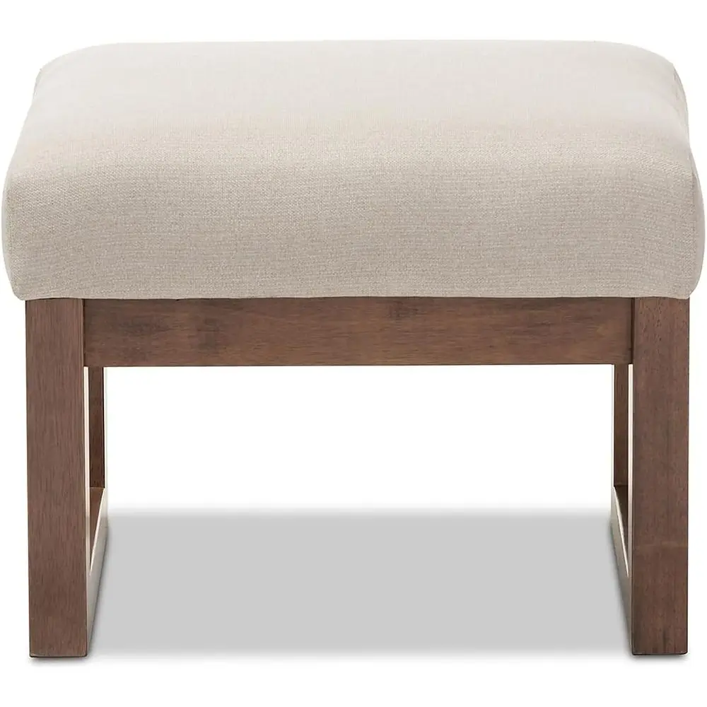 

Milltown Small Ottoman Bench - 26.8 inch Wide Upholstered Linen abric Recootstool Ottoman in Grey, Contemporary Bench or Bedroom