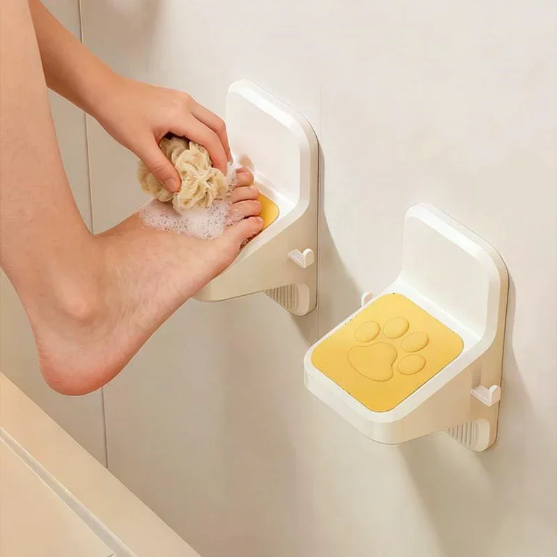 Non Perforated Self Adhesive Bathroom Foot Pedal Non Slip Rest Shaving Leg Step Aid Wall Mounted Shower Foot Rest Home Accessory