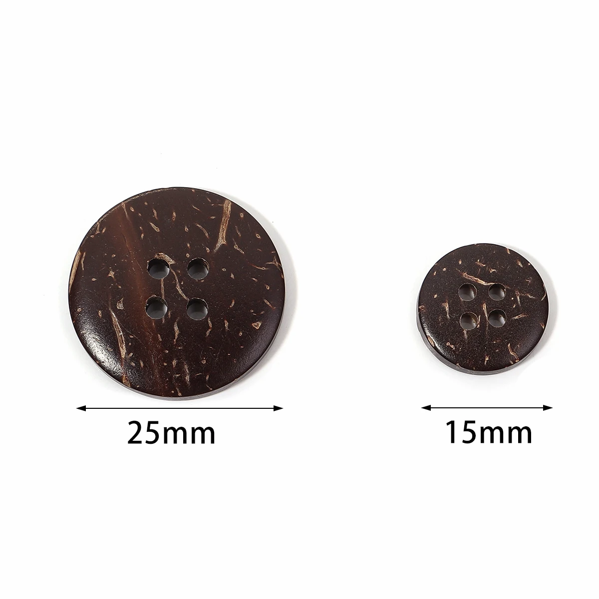 30-100pcs/lot Natural Coconut Shell Buttons 4 Holes Sewing Buttons Round Wood Button For Clothes Crafts Decorative Accessories