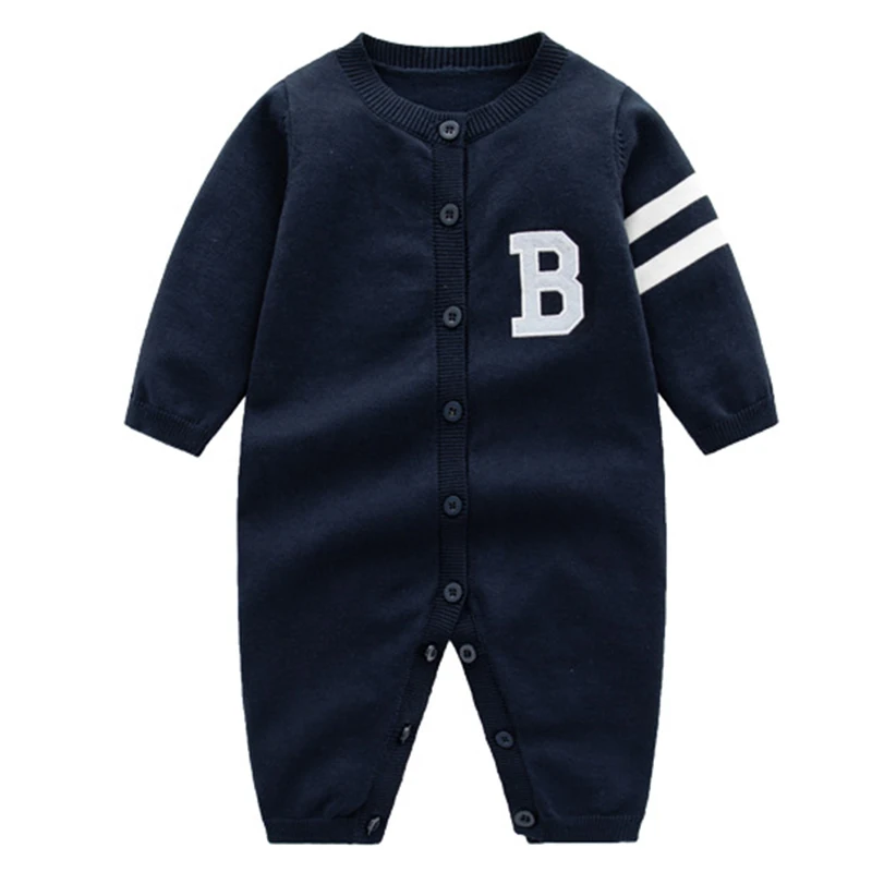 

Newborn Knitted Baby Romper Cotton Toddler Girls Clothes One Piece Overall Infant Boy Jumpsuit Outfit Cartoon Letter Clothing