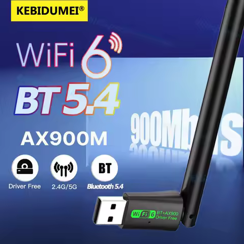 WiFi 6 AX900Mbps BT 5.4 Wireless USB Adapter Dual Band 2.4G/5GHz Signal Wireless Receiver For PC/Laptop Driver Free For Win10/11