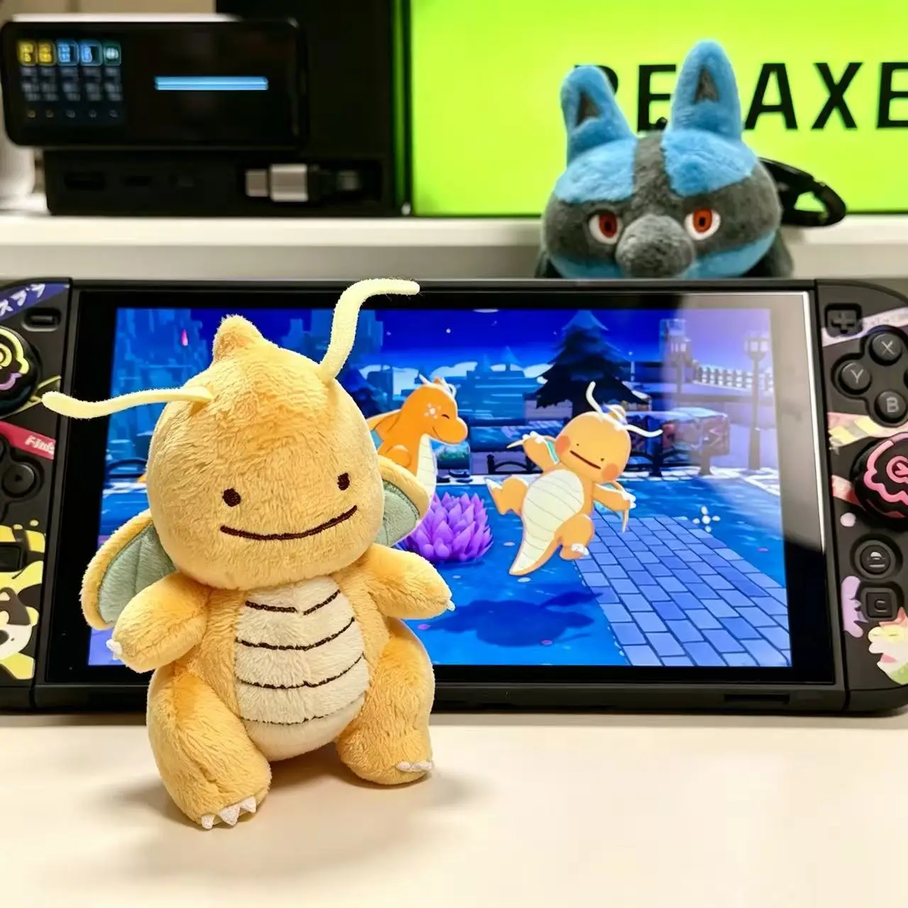 Peluche Pokémon Pokopia Dragonite, Série de transformation Ditto, Jouet en peluche Charmander Mimikyu Eevee Oddish Ditto Magnemite Lapras