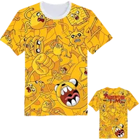 2025 New Summer Kids 3D Printed Cartoon Adventure Time Finn Jake T-shirt Short Sleeved O-Neck T Shirts Boys and Girls Top