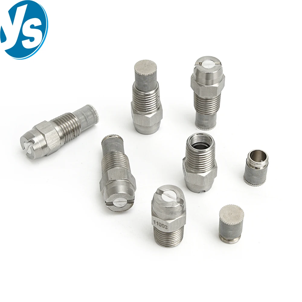 Stainless Steel Ceramic Core Fan-shaped Nozzle High Pressure Cleaning Dust Removal Nozzle 65°80°95°110° With Filter