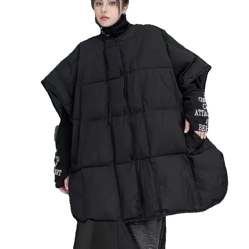 

Autumn Winter Down Cotton Waistcoat Women 2025 New Fashion Loose Casual Cotton Jacket Mantle Button Outerwear Female