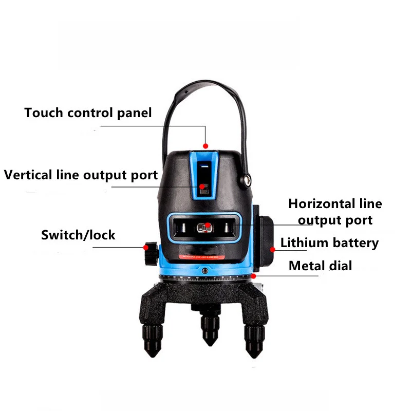 Laser Level 2/3/5 Lines Self Leveling 360 Rotatable Blue Laser Beam Radius Alternating Direct Horizontal Vertical Indoor Outdoor