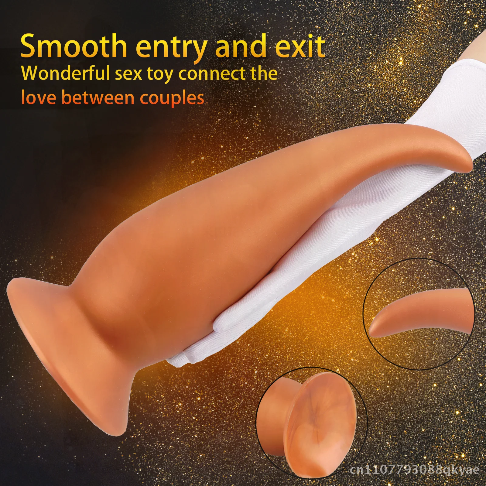 super-large-thick-pig-tail-anal-plug-for-men-and-women-rear-expansion-toy-heavy-anal-sex-gel-toy-golden-yellow-black-s-m-l-sizes