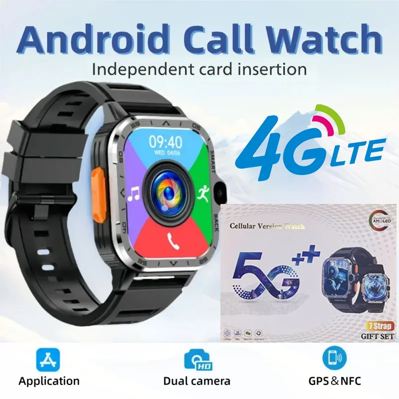 

New PGD Android Smartwatch: 8GB+128GB Storage, 2.03" IPS Screen, 4G Global Network & Dual Cameras with Stainless Steel Strap