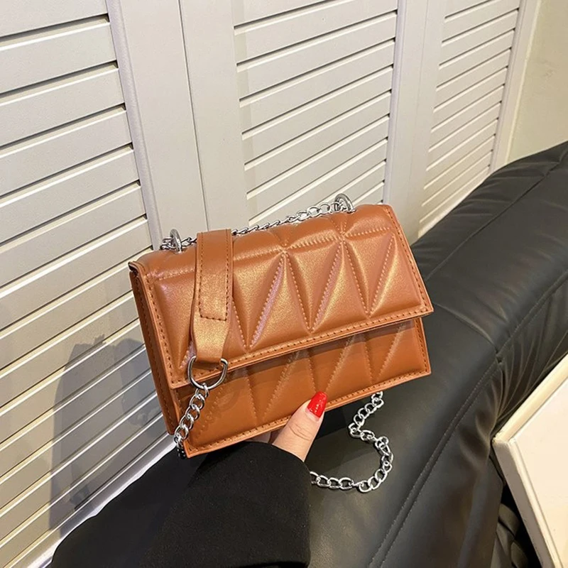 Designer Mode Frauen Umhängetasche Damen PU Leder Griff Handtaschen Kette Riemen Umhängetaschen für Frauen – Detail 5