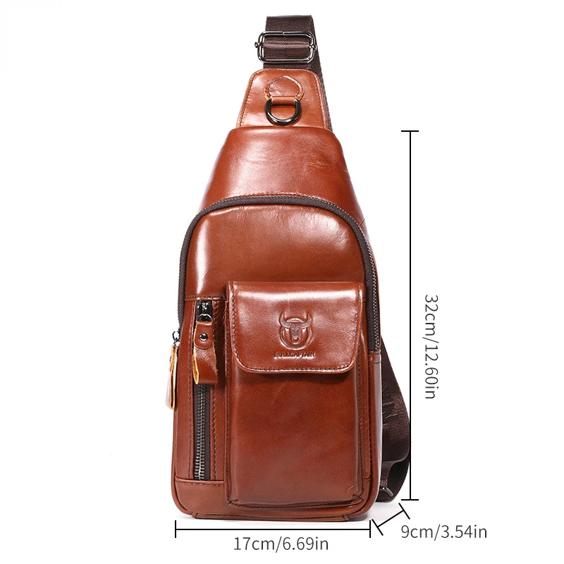 Imagem -05 - Bolsa Crossbody de Couro Genuíno para Homens Sling Luxuoso Couro Casual ao ar Livre Bolsa Mensageiro de Viagem Masculina de Alta Qualidade