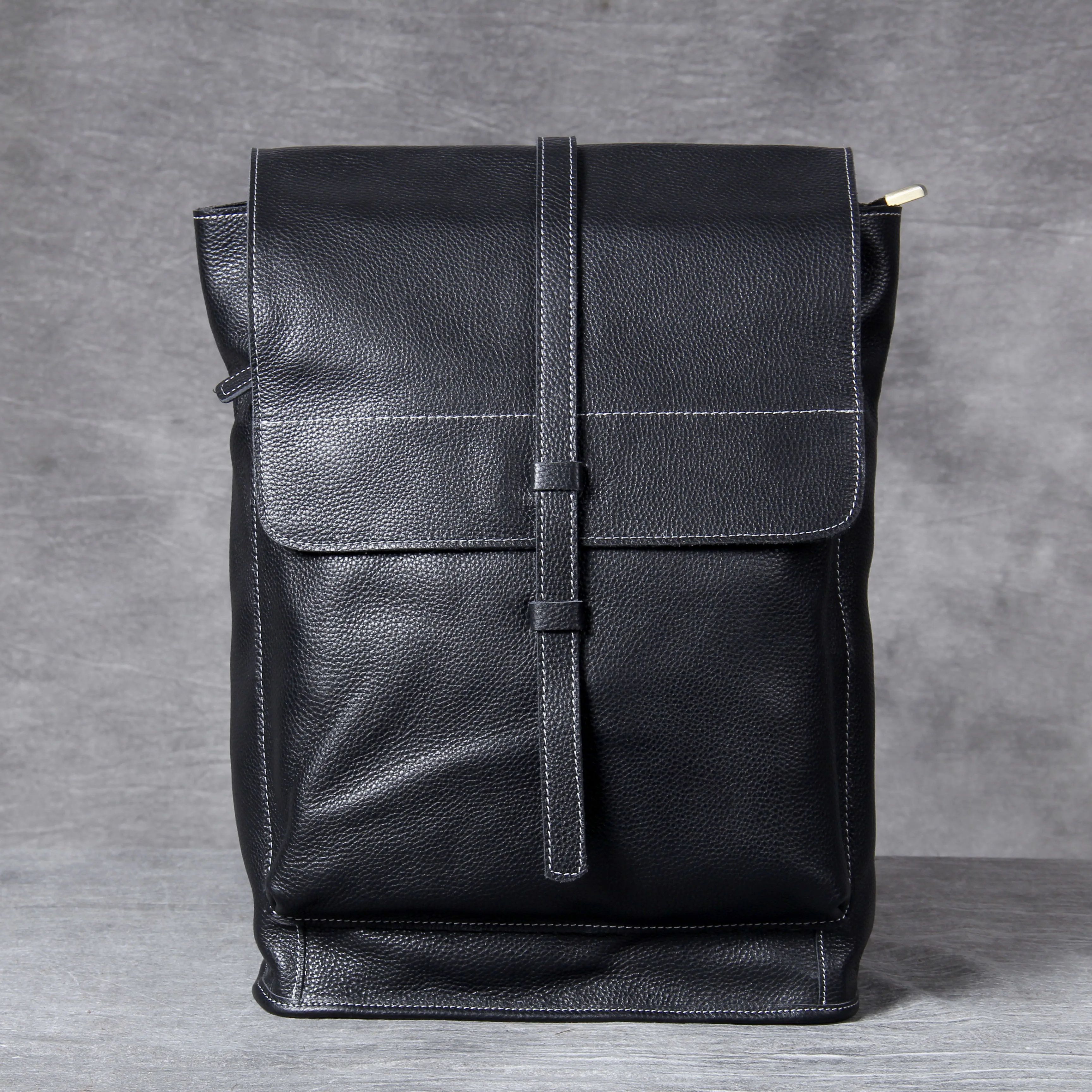 Vintage Echtleder Herrenrucksack Handgefertigte Top-Grain-Leder Laptop-Umhängetasche Crazy Horse Tasche Mode für Männer – Detail 18