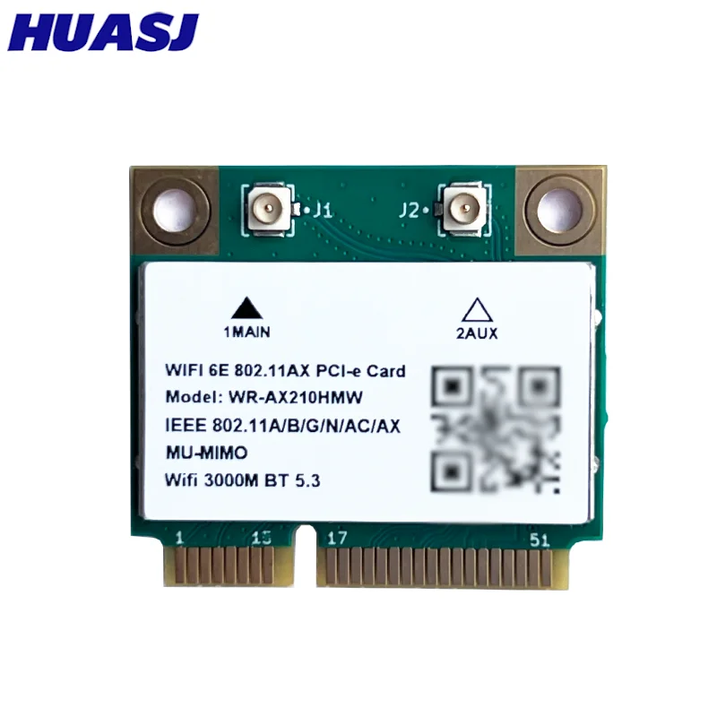 Moduł WiFi Tri Band 5374Mbps WiFi 6E 802.11ax/ac AX210HMW AX200HMW/AC7265 Mini PCI-E MU-MIMO 2x2 Win10 do komputerów stacjonarnych/laptopów — zdjęcie produktu 5