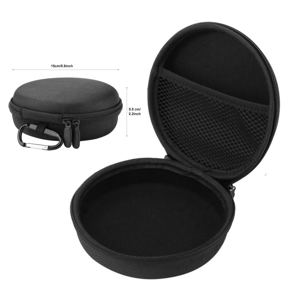 Tragbare Aufbewahrungs- und Schutztasche für Lautsprecher, EVA-Tasche mit Karabiner, geeignet für runde Lautsprecher mit den Maßen 12,5 x 4,8 cm