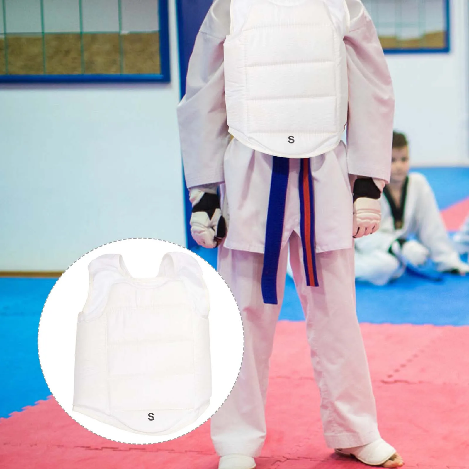 مادة إسفنجية لحماية الصدر من التايكوندو، تصميم مريح متين ومقاوم للاهتراء وخفيف الوزن للملاكمة في الهواء الطلق