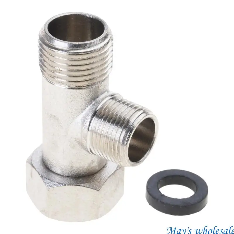 

3 Way Port Water Distribution Adapter 7/8Inch Brass Fitting With Rubber Seal for Home Campers Plumbing Systems 448A