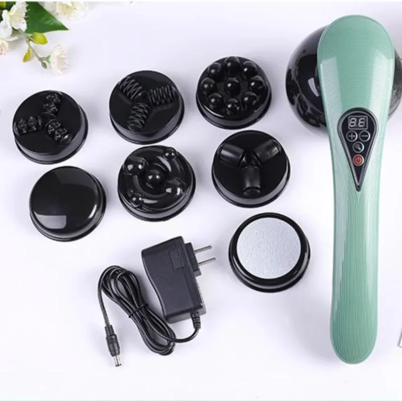 

Electric Handeld Massager Multi-Function 8 Massage Heads Charging Wireless Full Body Massage, Applicable To All Parts Of Body