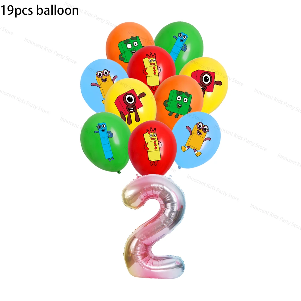 Number Building Blocks Birthday Party Decorations Cup Plate Napkin Tablecloth Banner Balloon for Kids Baby Shower Supplies Gifts image 3