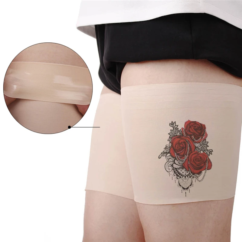 2Pcs Slimmer Band Anti Chafing Thigh Bands Leg Warmers Women Silicone Anti Slip Thigh Rose Leg Bands Summer Anti Friction Thigh