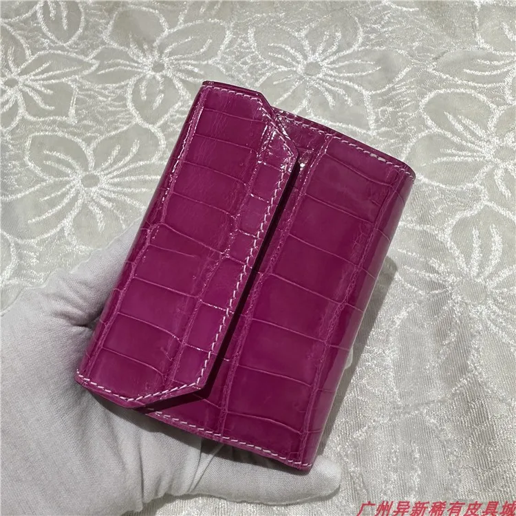 2024 New Designer Crocodile Leather Women Wallet Fashion Genuine Leather Lady Card Bag High Grade Large Capacity Card Holder 45