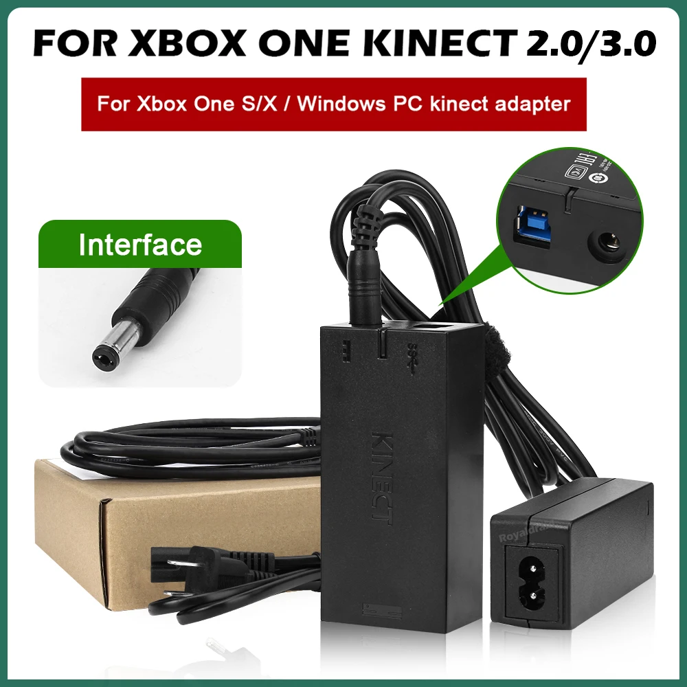 NEW EU US Plug Kinect AC Adapter 2.0 3.0 For XBOX ONE/S Kinect Adaptor USB AC Adapter Power Supply For XBOX ONE X Dropshipping