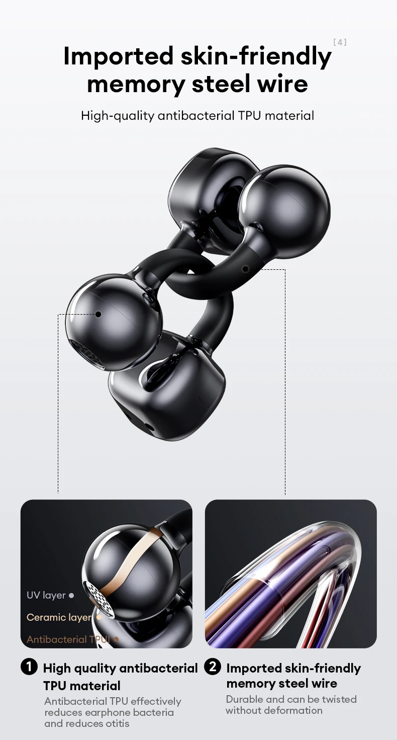 Choice Monster MQT65 OWS Bluetooth 6.0 Earphones Low Latency Earclip Bluetooth Headphones HD Call HiFi Music Game Sport Earbuds