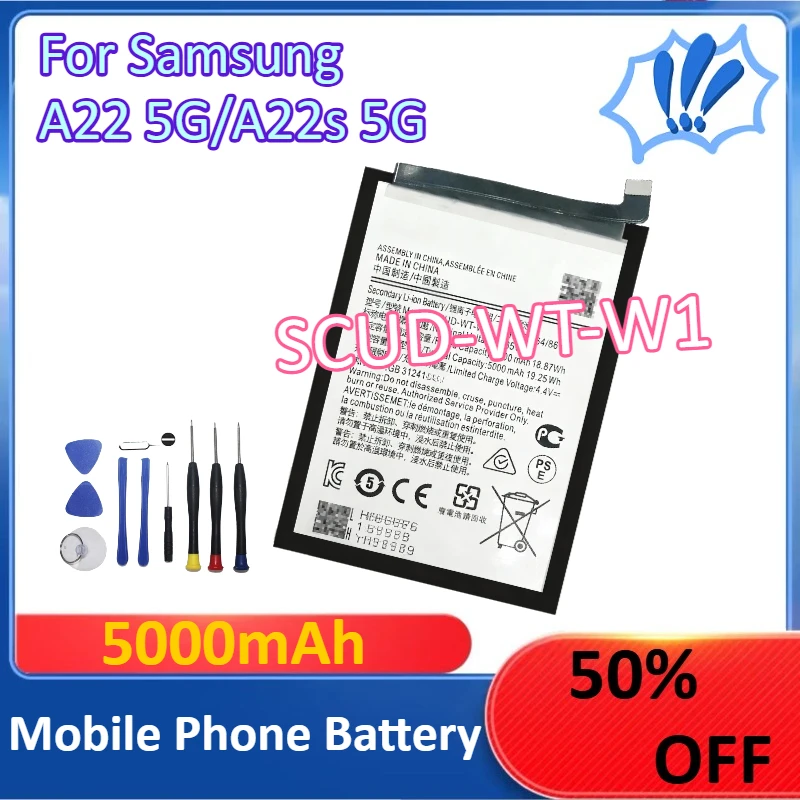 

New SCUD-WT-W1 5000mAh For Samsung A22 5G/A22s 5G Mobile Phone Battery +Tools