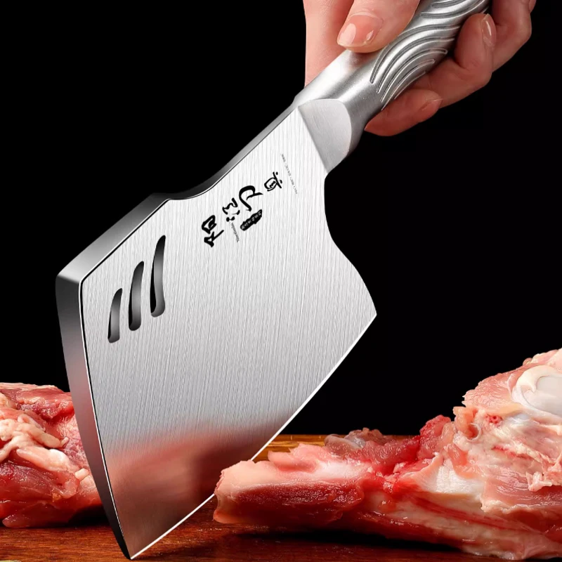 Stainless Steel Kitchen Bone Chopping Knife, Cutting Tool, espessado e ponderado，Commercial high hardness