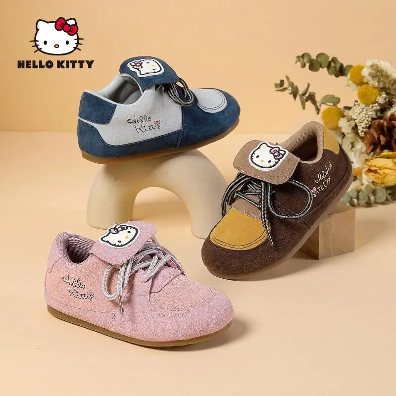 سانريو فتاة مرحبا كيتي موضة أحذية رياضية طالب الخريف والشتاء أنيمي الكرتون الطفل عدم الانزلاق مقاومة للاهتراء حذاء كاجوال جديد