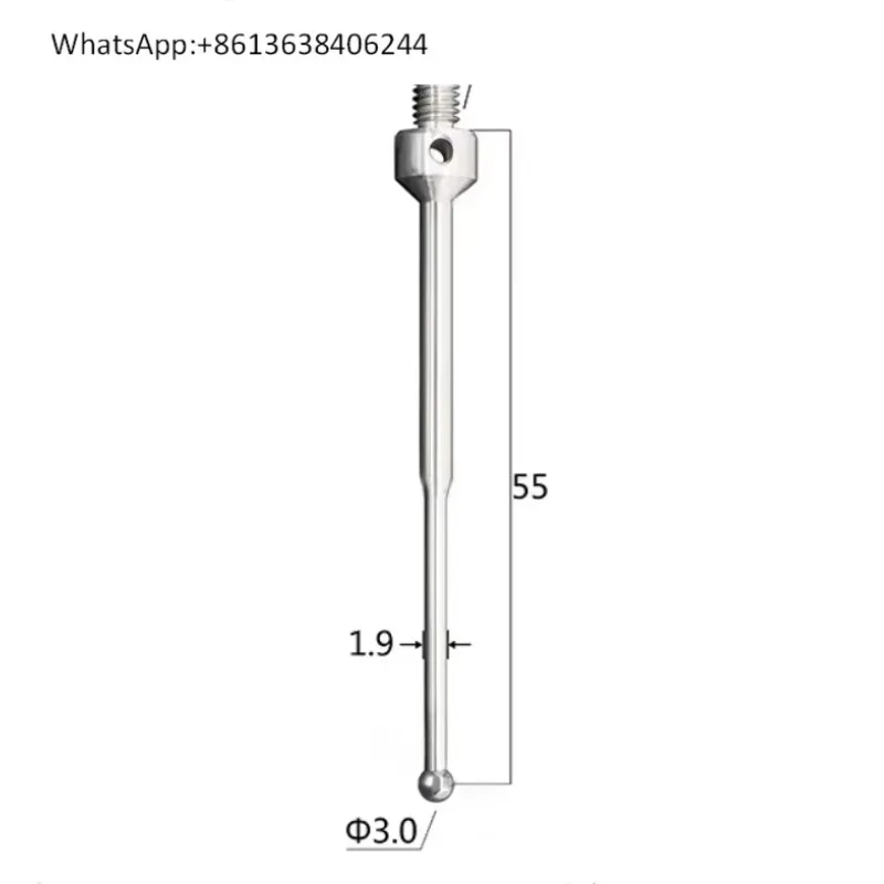 

Датчик-щуп EDM M4-DSB55-3-1.9-E, длина 55 мм, шарик 3 мм, M4