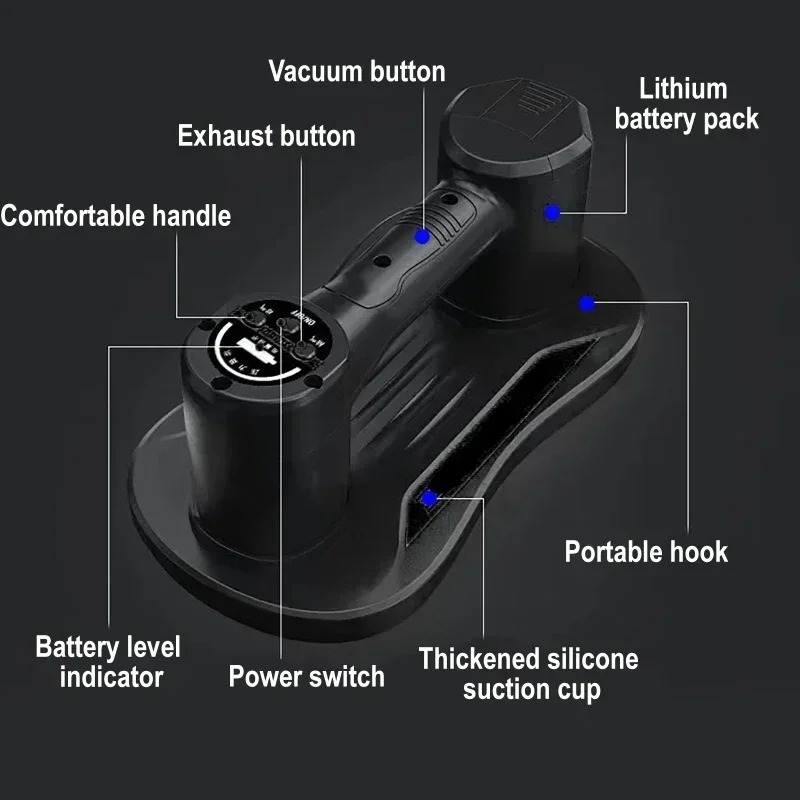 Capacità del cuscinetto della ventosa elettrica da 180 kg Strumento di sollevamento della piastra metallica in legno, vetro, per superficie liscia e ruvida Batteria da 1800 mAH