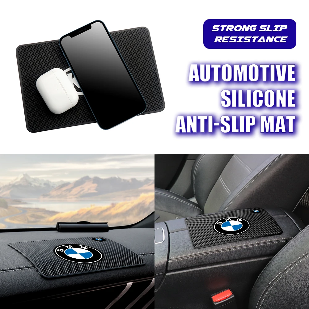 1/2PCS Car Interior Dashboard Non-Slip Mat Silicone Phone Anti Slip Pad For BMW 1 3 5 7 Series M Performance G20 X3 F25 E30 F31