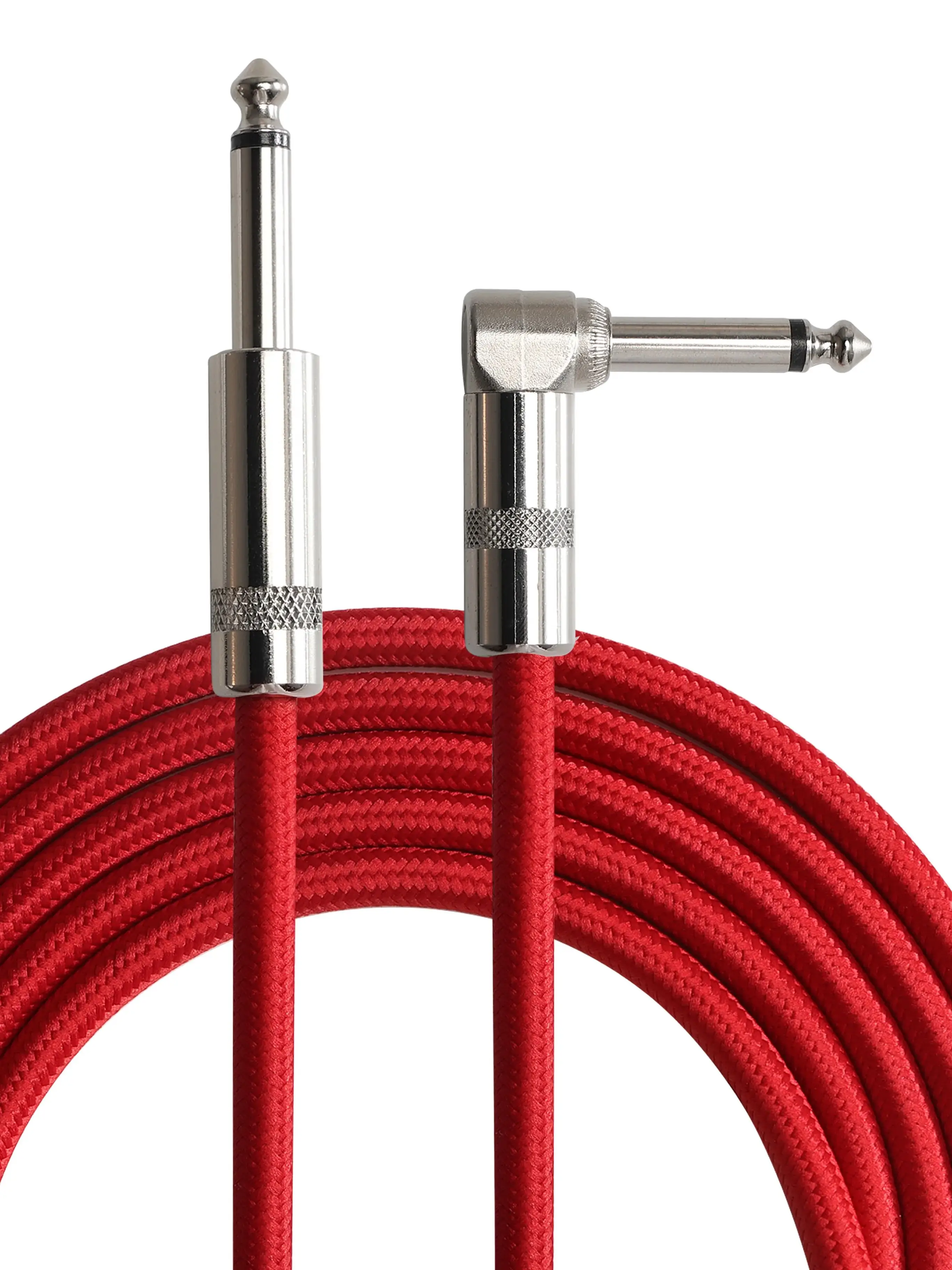

Pro-C 6FT 1.8M Right Angle to Straight 6.35mm 1/4 Connector Jack Instrument Audio Cable Bass for Electric Bass Guitar