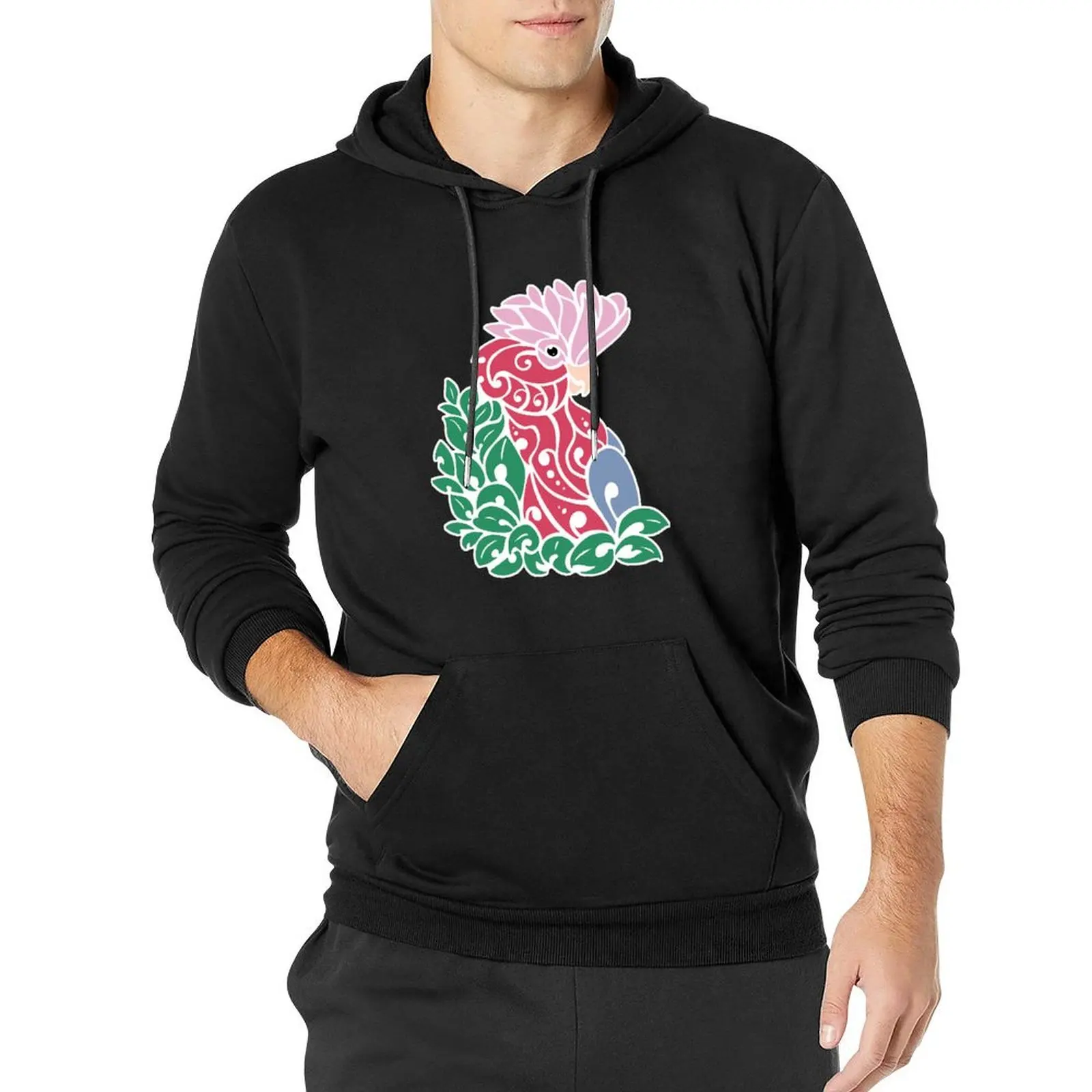 

Galah cockatoo tribal tattoo pink rose-breasted parrot Pullover Hoodie autumn men's sweat-shirt hoodie man